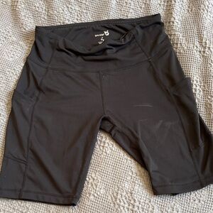 Baleaf Black High-Waist Biker Shorts with Side Pockets